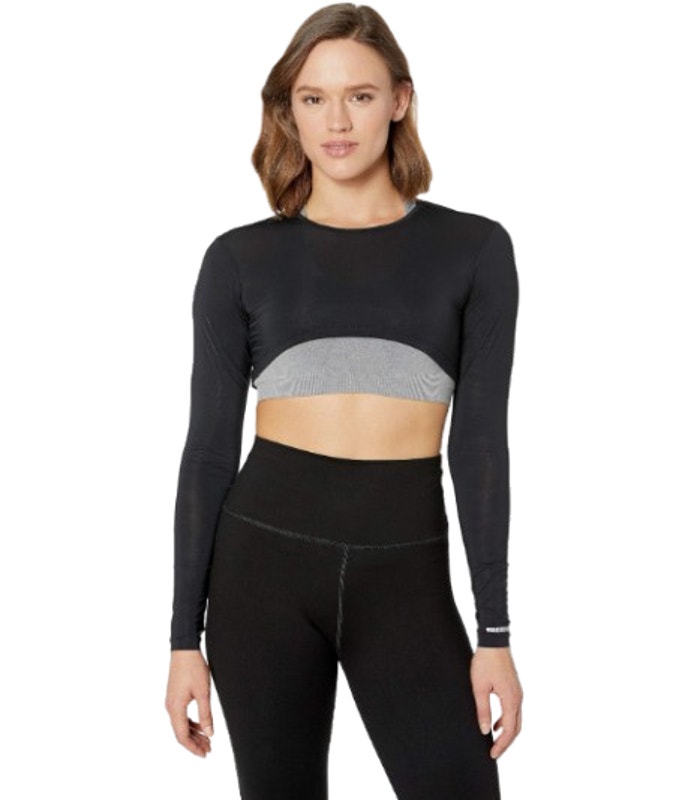 Jamie Sadock Sunsense Mock Neck Layering Top Medium Black Long Sleeve Spf Nwt